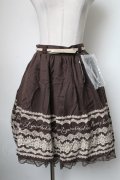 axes femme / レースプリントスカート  ブラウン S-25-05-01-053-AX-SK-HR-ZS