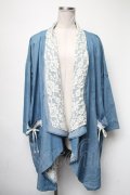 axes femme / レース切替デニムカーディガン  ブルー S-25-05-01-006-AX-CO-HR-ZS