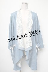 axes femme / レース切替デニムカーディガン  ブルー S-25-05-01-006-AX-CO-HR-ZI