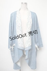 axes femme / レース切替デニムカーディガン  ブルー S-25-05-01-006-AX-CO-HR-ZI
