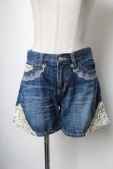 axes femme / デニムショートパンツ  ブルー S-25-05-01-059-AX-PA-AS-ZS
