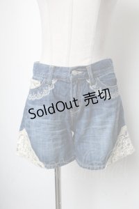 axes femme / デニムショートパンツ  ブルー S-25-05-01-059-AX-PA-AS-ZI