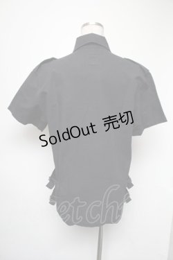 画像2: no future / ベルトデザイン半袖ジャケット  黒 S-25-05-01-007-PU-TS-HR-ZS