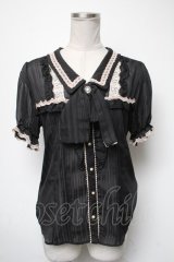 axes femme / ジャボつきブラウス  黒 S-25-05-01-008-AX-TO-AS-ZS