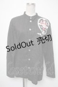 no future / ラメストライプptシャツ  黒 S-25-05-01-015-PU-TS-HR-ZS