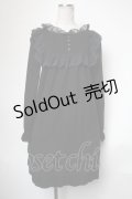 Katie / レースフリルヨークカットソーワンピース  黒 S-25-05-01-028-LO-OP-HR-ZS