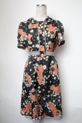 Jane Marple / くまマーガレットワンピース  黒 S-25-05-01-030-JM-OP-HR-ZS
