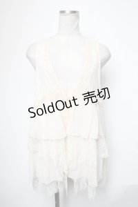 axes femme / 楊柳フリルベスト  キナリ S-25-05-01-040-AX-TO-HR-ZS