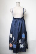 Jane Marple / Cartes A Filsのデコパージュキャミソールワンピース  紺 S-25-05-01-043-JM-OP-HR-ZS
