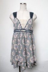 axes femme / ローズミラー柄チェーンチュニック  グリーン S-25-05-01-044-AX-TO-AS-ZS