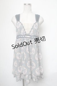 axes femme / ローズミラー柄チェーンチュニック  グリーン S-25-05-01-044-AX-TO-AS-ZS