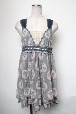画像1: axes femme / ローズミラー柄チェーンチュニック  グリーン S-25-05-01-044-AX-TO-AS-ZS