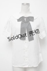 Ank Rouge / パールボタンブラウス  白 S-25-05-03-001-CA-OP-AS-ZS