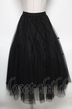 画像1: axes femme POETIQUE / チュール＆ベロアリバーシブルスカート  黒 S-25-05-03-057-AX-SK-HR-ZS