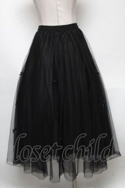 画像2: axes femme POETIQUE / チュール＆ベロアリバーシブルスカート  黒 S-25-05-03-057-AX-SK-HR-ZS