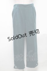 axes femme / 裾刺繍ストレートカットパンツ  グリーン S-25-05-03-060-AX-PA-HR-ZS