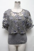 axes femme POETIQUE / 立体襟ブラウス×タンクセット  グレー S-25-05-03-009-AX-BL-HR-ZS