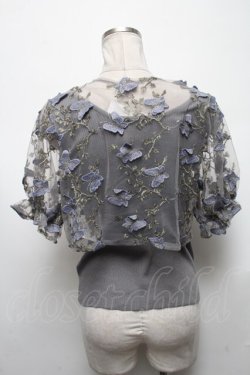 画像2: axes femme POETIQUE / 立体襟ブラウス×タンクセット  グレー S-25-05-03-009-AX-BL-HR-ZS