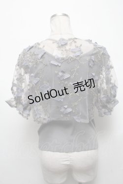 画像2: axes femme POETIQUE / 立体襟ブラウス×タンクセット  グレー S-25-05-03-009-AX-BL-HR-ZS