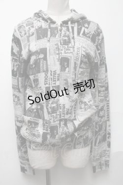 画像1: HYSTERIC GLAMOUR / ニュースペーパーptパーカー  グレー S-25-05-03-011-PU-TO-HR-ZS