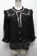 画像1: axes femme POETIQUE / ローズ刺繍レースアップブラウス  黒 S-25-05-03-015-AX-BL-HR-ZS (1)