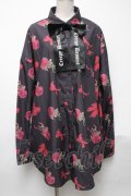 Jamieエーエヌケー / ローズpt BIGシャツ  黒 S-25-05-03-022-LO-BL-AS-ZS