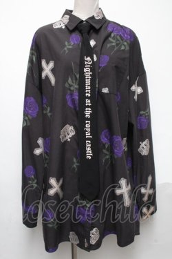 画像1: Jamieエーエヌケー / ローズpt BIGシャツ  黒 S-25-05-03-023-LO-BL-AS-ZS