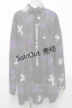 画像1: Jamieエーエヌケー / ローズpt BIGシャツ  黒 S-25-05-03-023-LO-BL-AS-ZS