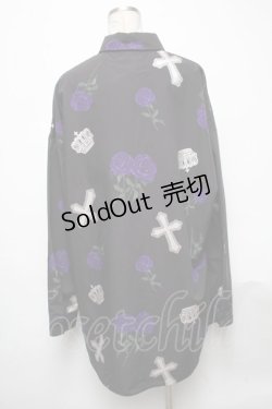 画像2: Jamieエーエヌケー / ローズpt BIGシャツ  黒 S-25-05-03-023-LO-BL-AS-ZS