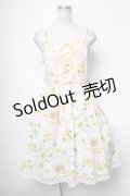 axes femme / 花柄ワンピース  イエロー S-25-05-03-024-AX-OP-HR-ZS