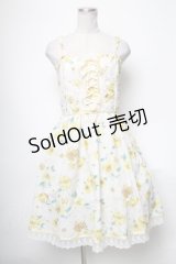 axes femme / 花柄ワンピース  イエロー S-25-05-03-024-AX-OP-HR-ZS