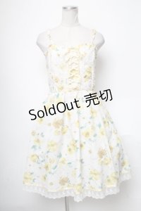 axes femme / 花柄ワンピース  イエロー S-25-05-03-024-AX-OP-HR-ZS