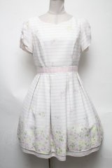 Rojita / ボーダーワンピース  白ｘピンク S-25-05-03-027-LO-OP-AS-ZS