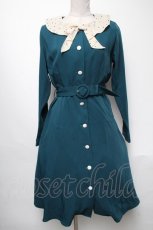 画像1: 【SALE】Fi.n.t / タイ付きドットクレリック衿ワンピース  グリーン S-25-05-03-039-CA-OP-HR-ZT321 (1)