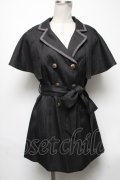 axes femme POETIQUE / ケープ付ロングベスト  黒 S-25-05-03-042-AX-TO-HR-ZS
