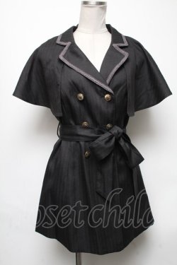 画像1: axes femme POETIQUE / ケープ付ロングベスト  黒 S-25-05-03-042-AX-TO-HR-ZS