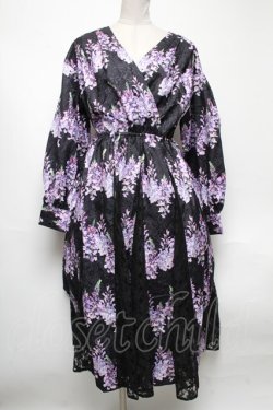 画像1: axes femme / カシュクールワンピース  黒 S-25-05-03-043-AX-OP-HR-ZS