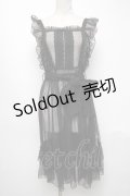 axes femme kawaii / ドットチュールエプロン  黒 S-25-05-03-046-AX-OP-SZ-ZS