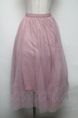 axes femme / ロングチュールスカート  ピンク S-25-05-05-054-AX-SK-AS-ZS