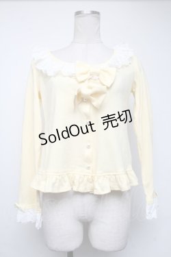 画像1: Angelic Pretty / 大きめレースのカットカーディガン  イエロー S-25-05-05-059-AP-TO-AS-ZS