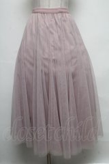 axes femme / ロングチュールスカート  ピンク S-25-05-05-1047-AX-SK-HR-ZS