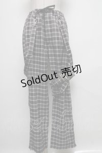 TRAVAS TOKYO / ボンテージデザインチェックパンツ  グレー S-25-05-05-1052-PU-TO-AS-ZS