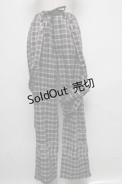 画像1: TRAVAS TOKYO / ボンテージデザインチェックパンツ  グレー S-25-05-05-1052-PU-TO-AS-ZS
