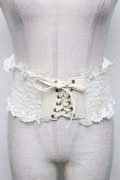 axes femme / レース使いゴムベルト  オフ S-25-05-05-1013-AX-BL-AS-ZS