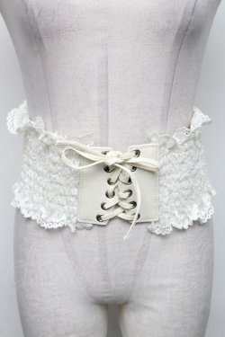 画像1: axes femme / レース使いゴムベルト  オフ S-25-05-05-1013-AX-BL-AS-ZS
