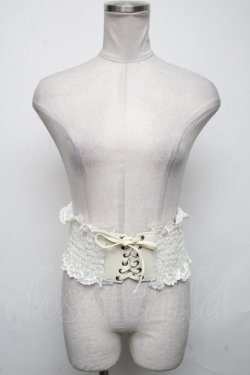 画像2: axes femme / レース使いゴムベルト  オフ S-25-05-05-1013-AX-BL-AS-ZS