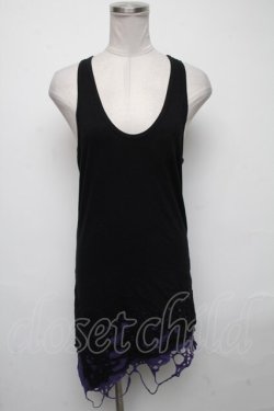 画像1: CIVARIZE / Poisonous クラッシュ加工フェイクレイヤードタンクトップ 44 黒ｘ紫 S-25-05-05-1015-GO-TO-AS-ZS
