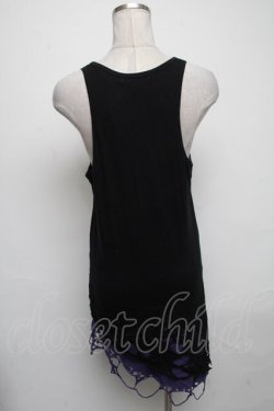 画像2: CIVARIZE / Poisonous クラッシュ加工フェイクレイヤードタンクトップ 44 黒ｘ紫 S-25-05-05-1015-GO-TO-AS-ZS