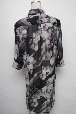 画像2: CIVARIZE / Disaster 6分袖ロングシフォンシャツ 44 グレーｘ黒 S-25-05-05-1016-GO-BL-AS-ZS