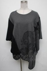 Qutie Frash / 龍ptドルマン切替トップス  グレー S-25-05-05-1017-QU-TO-HR-ZS